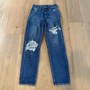 American Eagle Outfitters Dark Distressed Mom Jeans